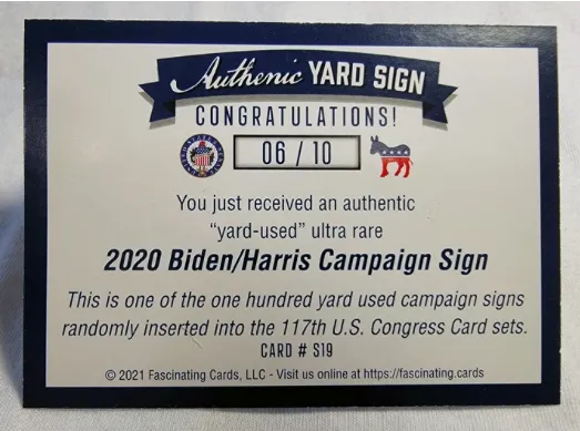 117th US Congress 2021 Trading Cards Hobby Box Fascinating Cards 18 Packs Per Box 10 Cards Per Pack