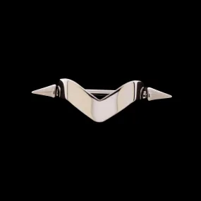 14G V-Shape Nose Bridge Cuff With Spike Ends