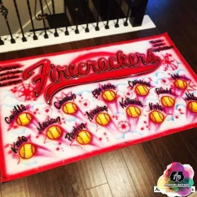 Airbrush Firecrackers Little League Banner