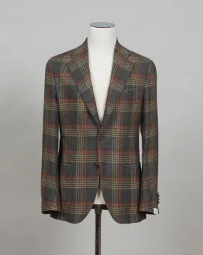 De Petrillo Check Jacket / Green & Burned Orange