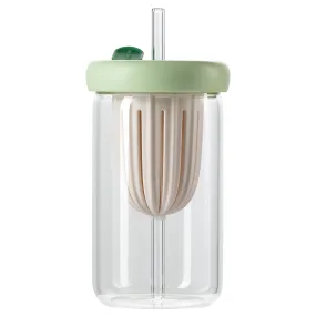 Glass Straw Cup 15Oz