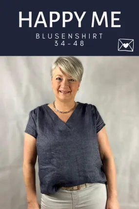 Happy Me- Blusenshirt mit V-Ausschnitt (Papierschnittmuster)