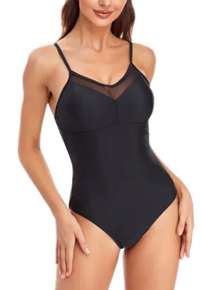 Mesh V-Plunge Swimsuit