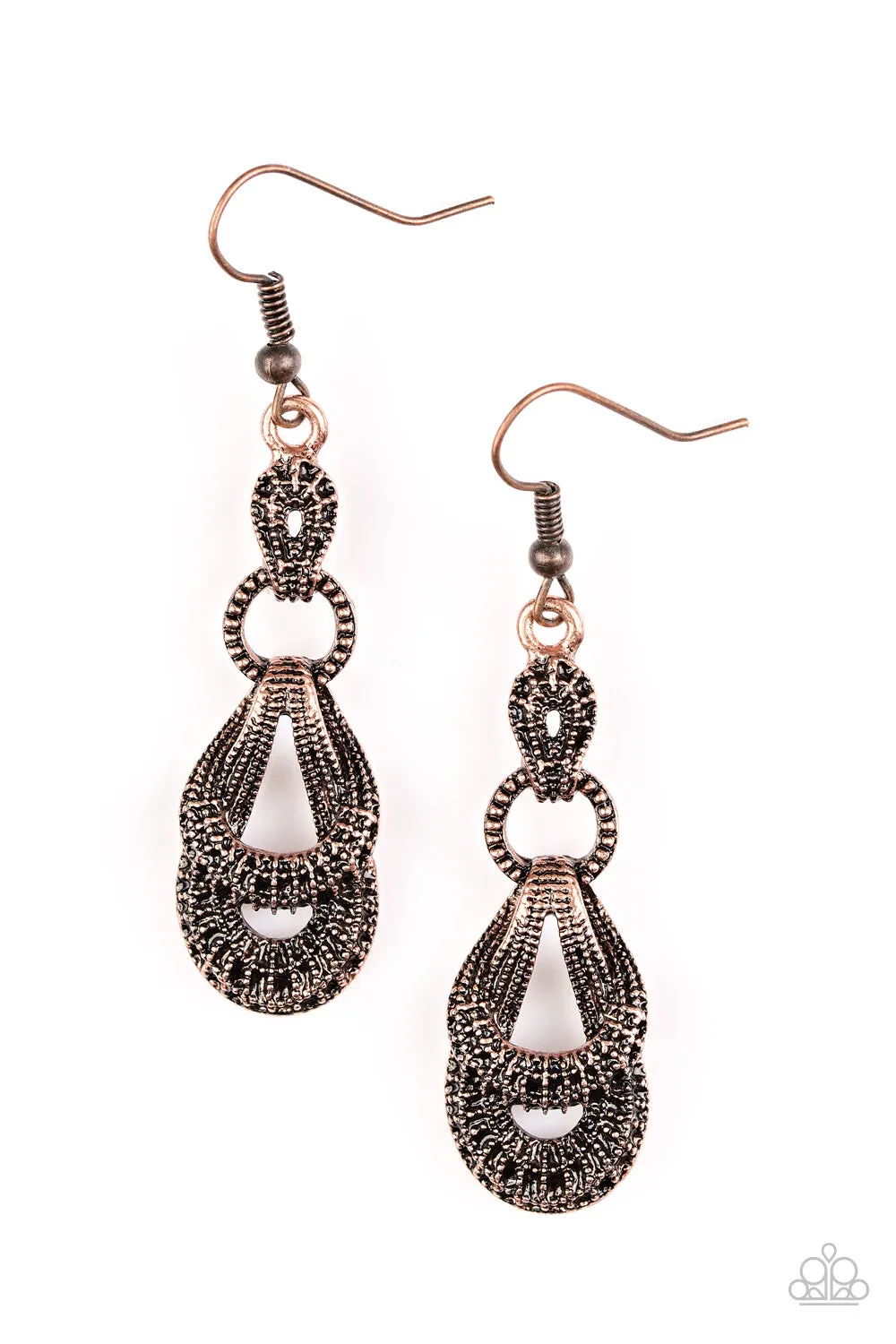 Paparazzi Accessories  - Romantic Radiance #E99 Peg - Copper Earrings